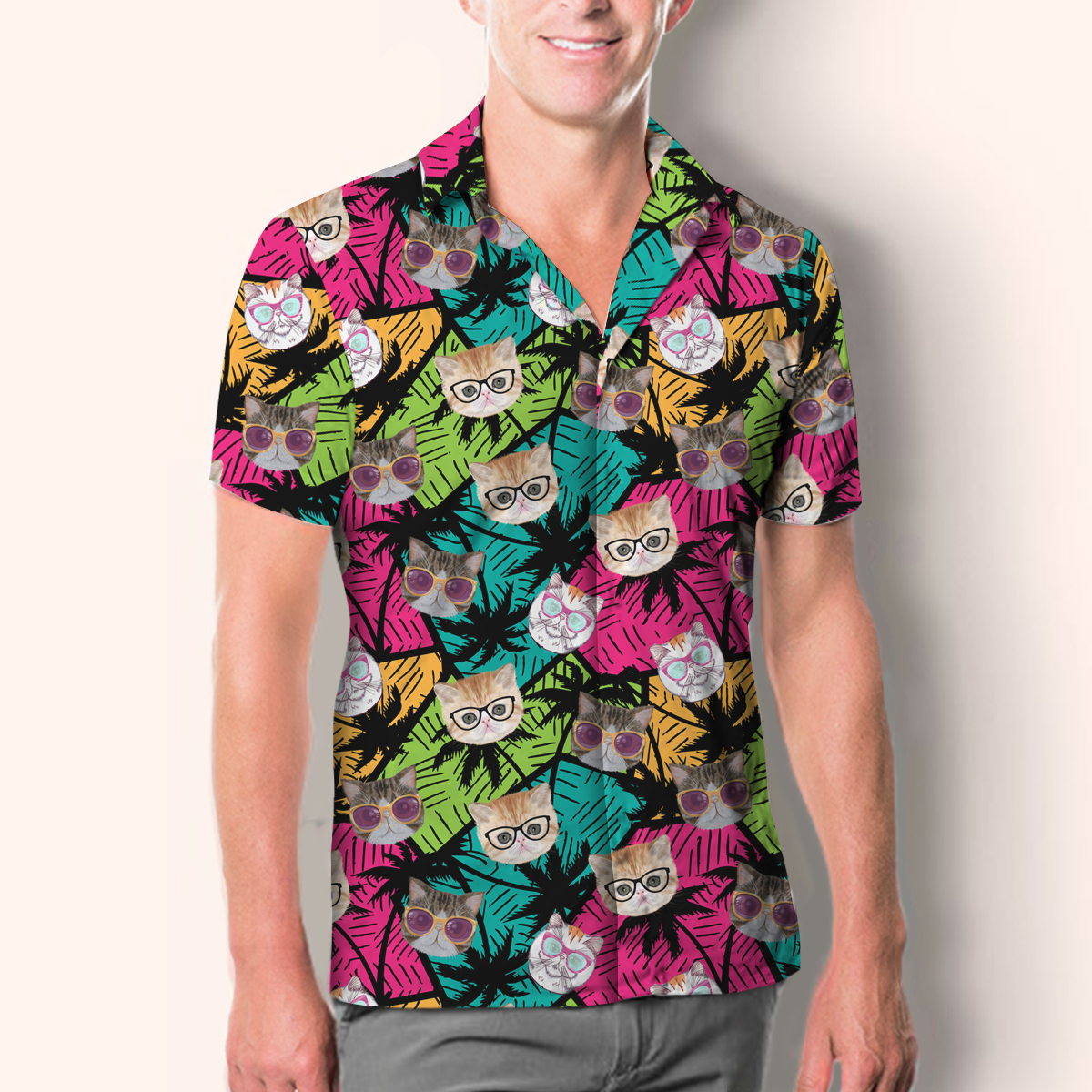 Aloha Hawaiian Exotic Cat Shirt