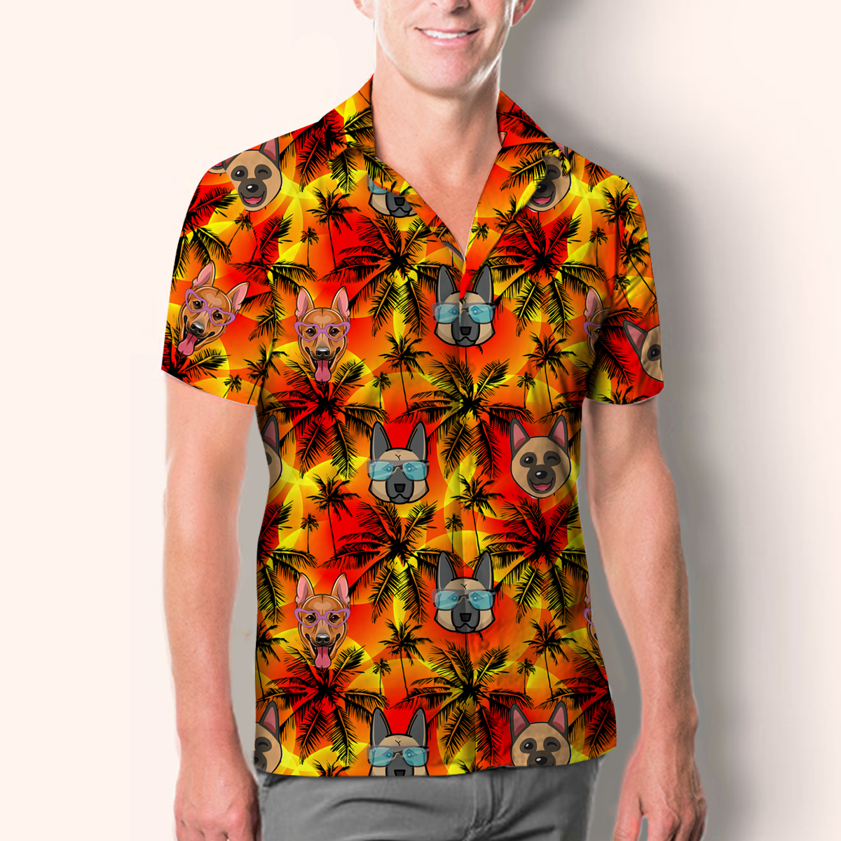 Aloha Hawaiian German Shepherd Shirt