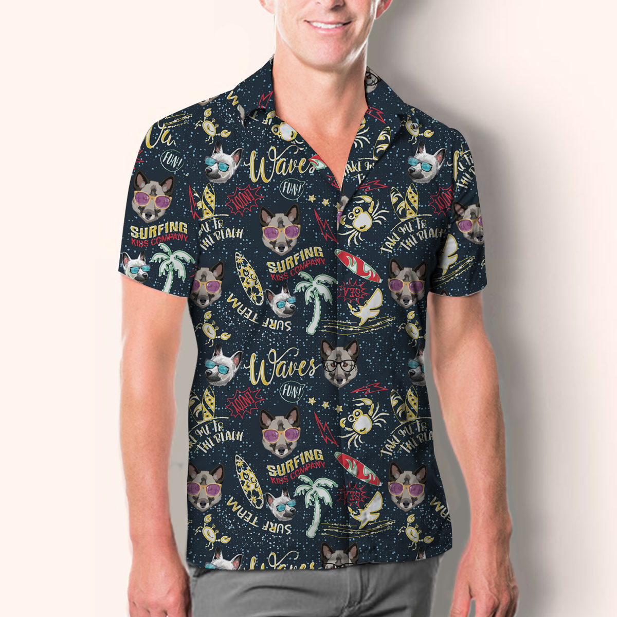 Aloha Hawaiian Norwegian Elkhound Shirt