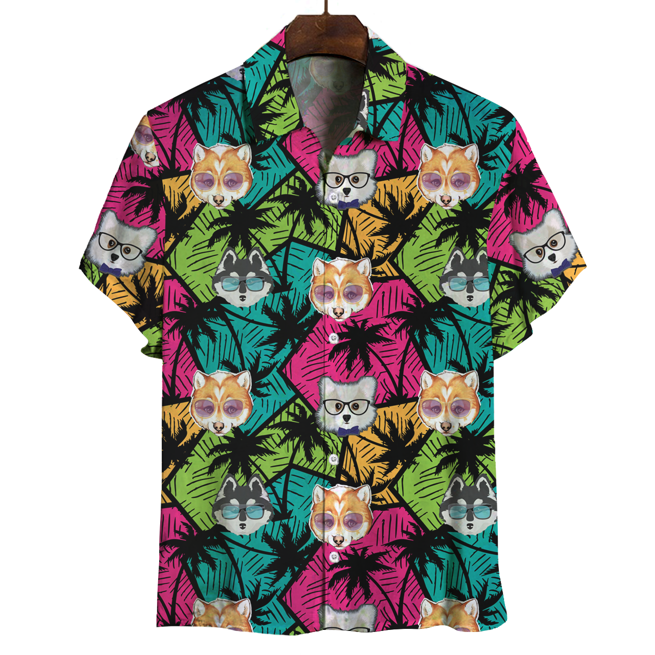 Aloha Hawaiian Pomsky Shirt