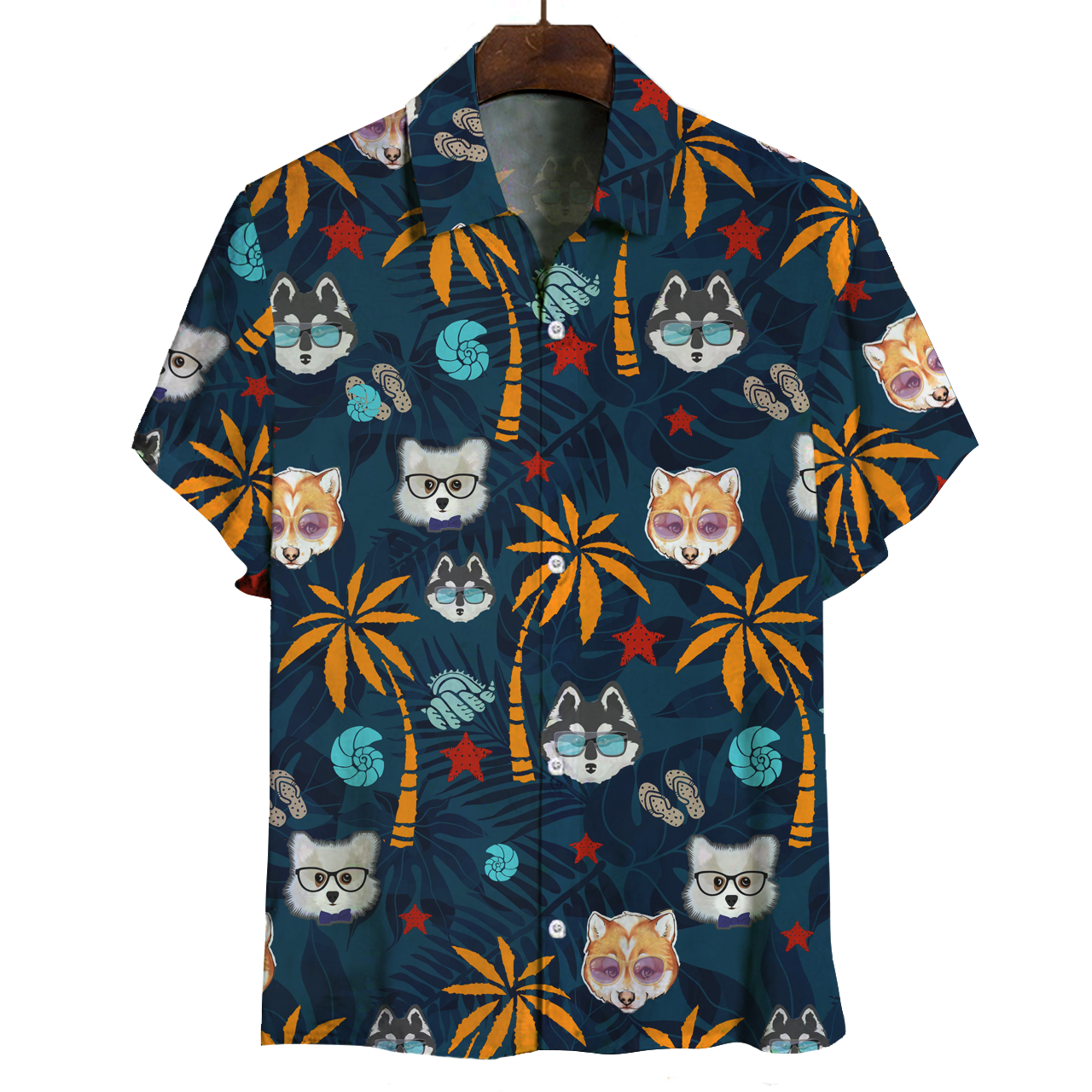 Aloha Hawaiian Pomsky Shirt