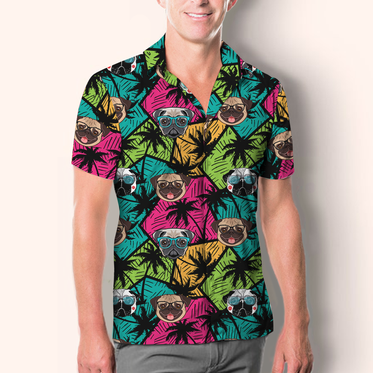 Aloha Hawaiian Pug Shirt