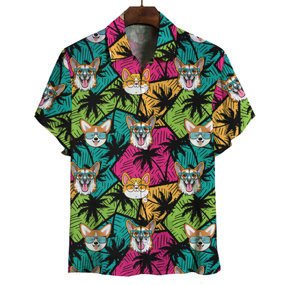 Aloha Hawaiian Welsh Corgi Shirt