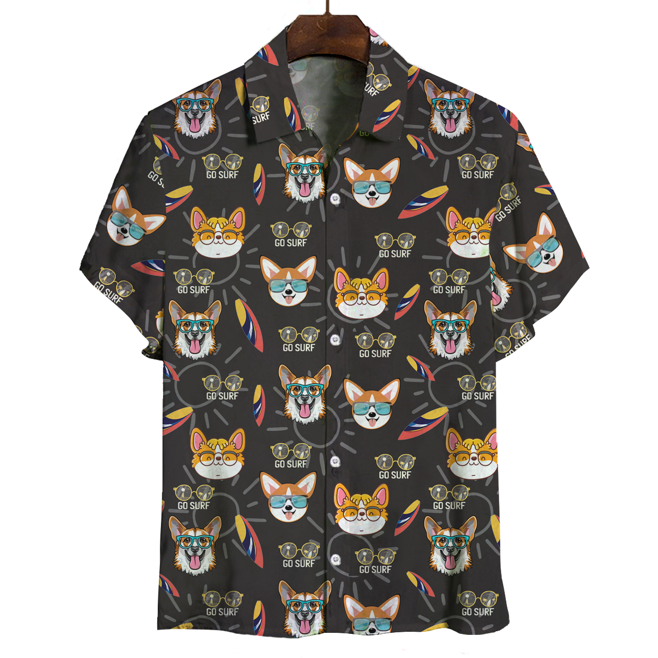 Aloha Hawaiian Welsh Corgi Shirt