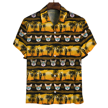 Aloha Hawaiian Welsh Corgi Shirt