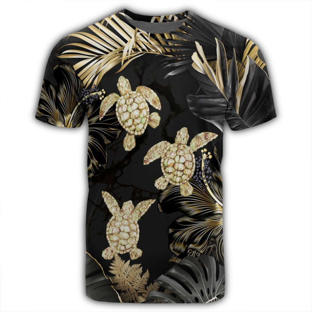 Hawaiian - Golden Tropical Turtle T-Shirt AH