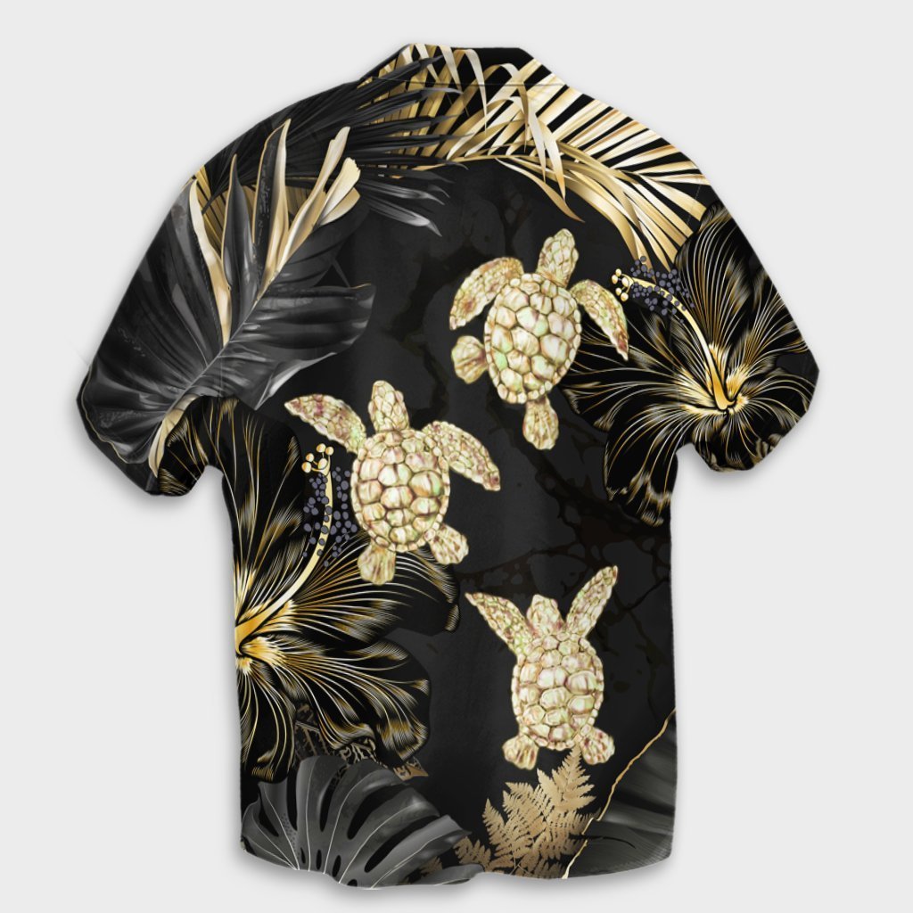 Hawaiian - Golden Tropical Turtle Hawaiian Shirt AH