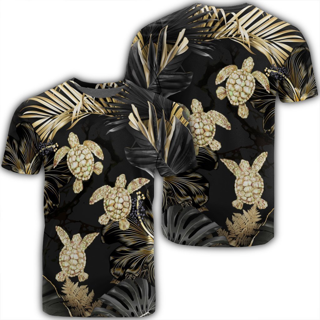 Hawaiian - Golden Tropical Turtle T-Shirt AH