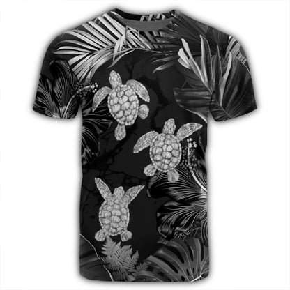 Hawaiian - Silver Tropical Turtle T-Shirt AH