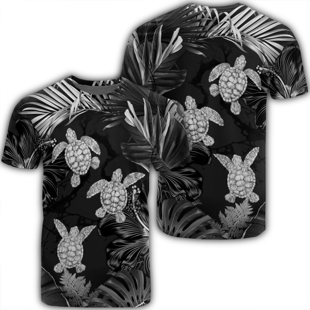 Hawaiian - Silver Tropical Turtle T-Shirt AH