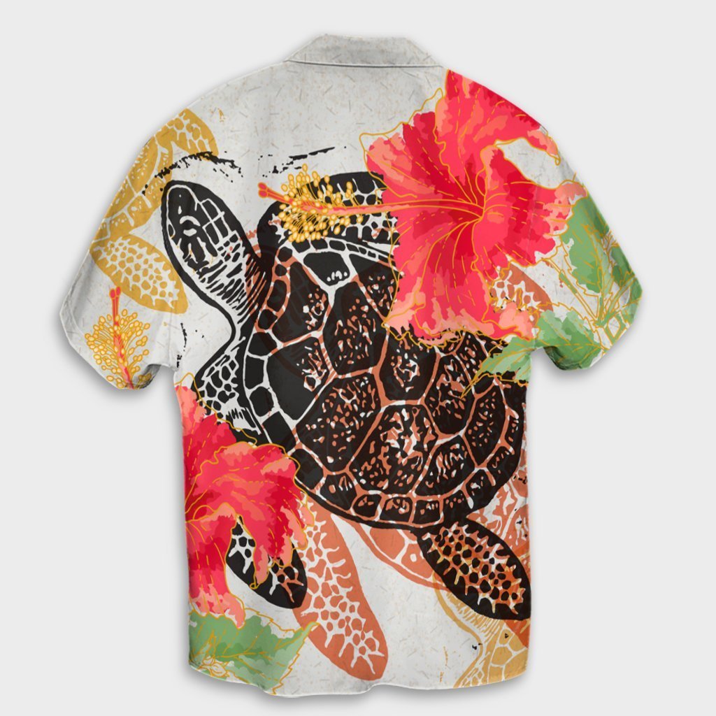 Hawaiian - Hawaii Turtle Art Hibiscus Hawaiian Shirt - AH