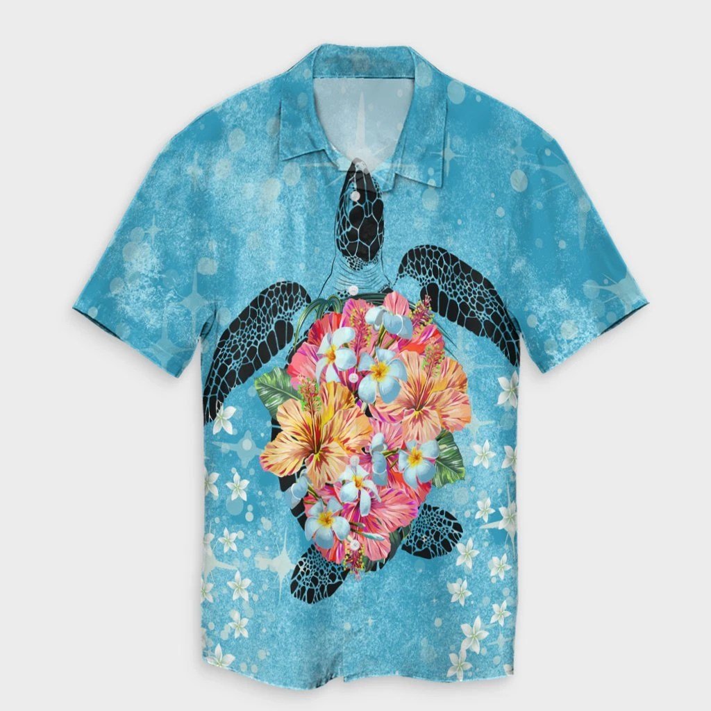 Hawaiian  Hawaii Turtle Hibiscus Plumeria Hawaiian Shirt  