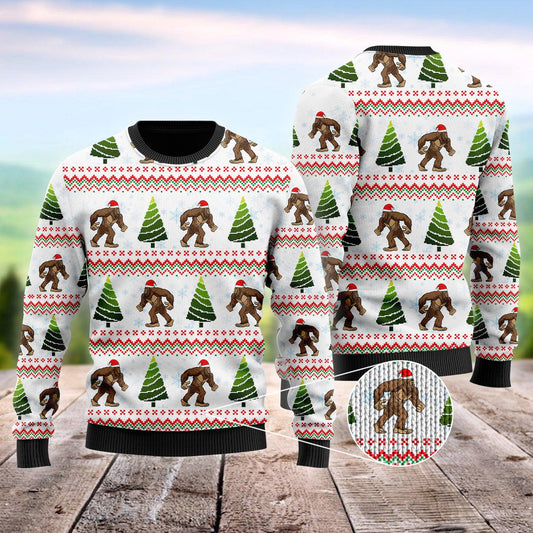 Amazing Bigfoot Ugly Christmas Sweater 