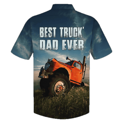 American Trucker Best Truck Dad Ever Hawaiian Aloha Shirts #DH