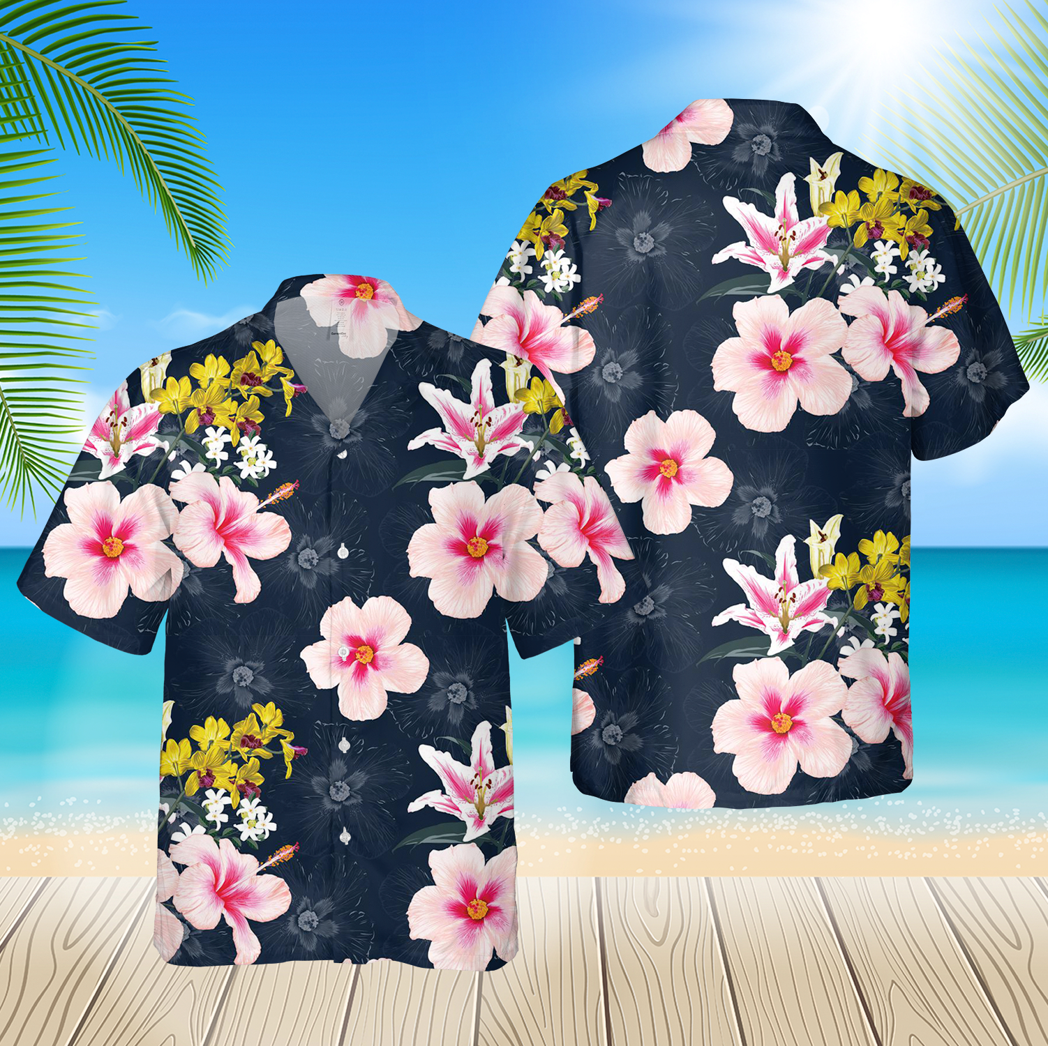 Floral 2 3D Hawaii Shirt For Men
