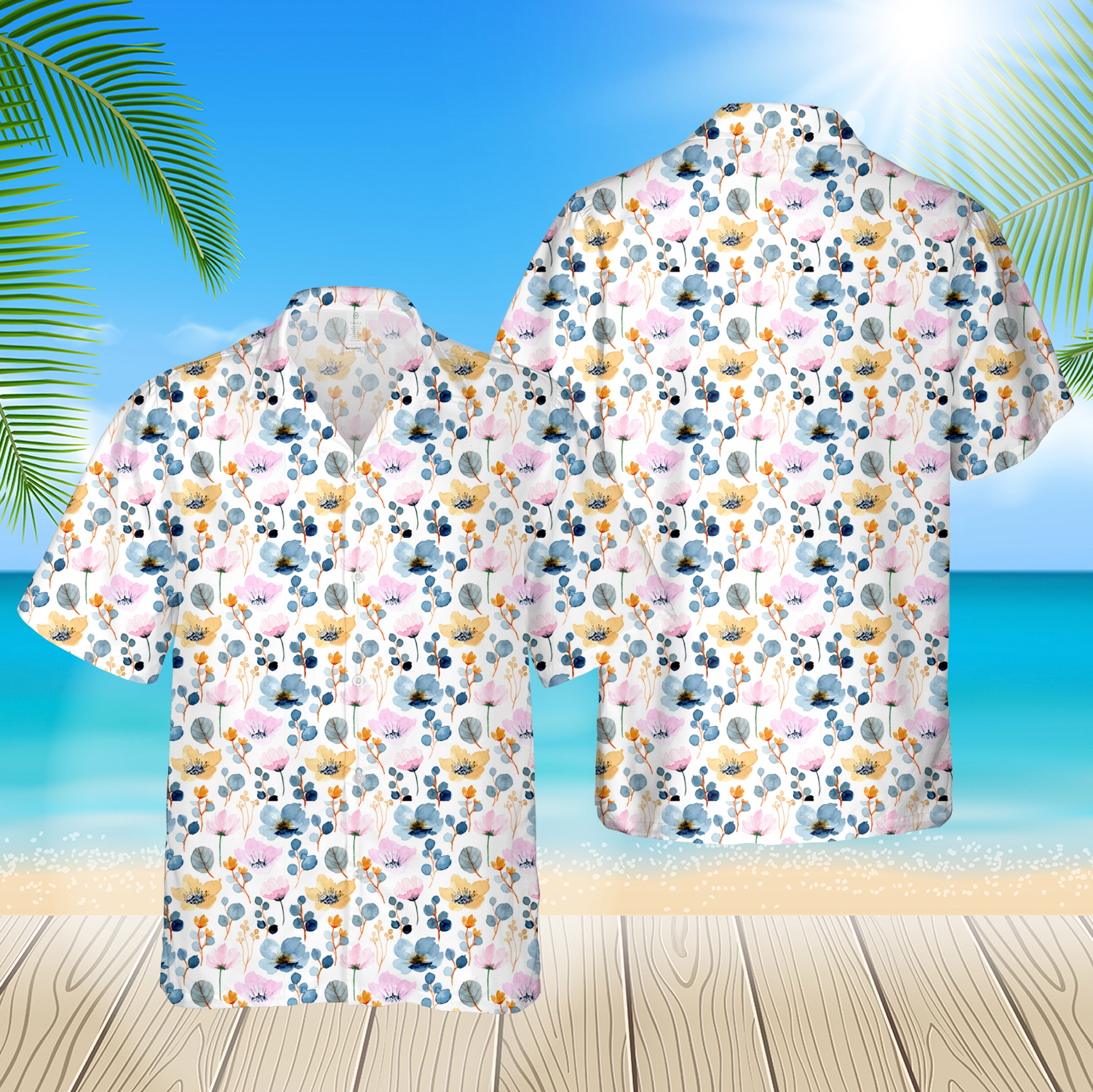 Beautiful Floral 3D Hawaii Shirt For Men Hawaii Shirt