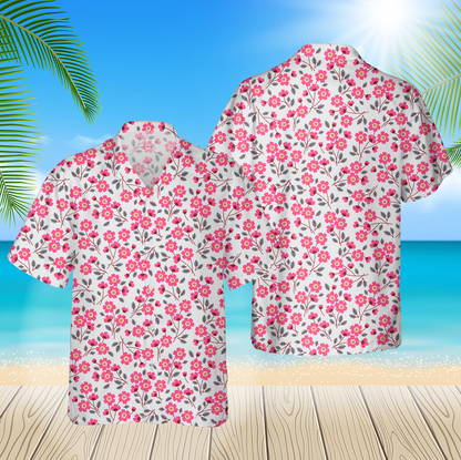 Small Pink Flowers 4 3D Hawaii Shirt For Men
