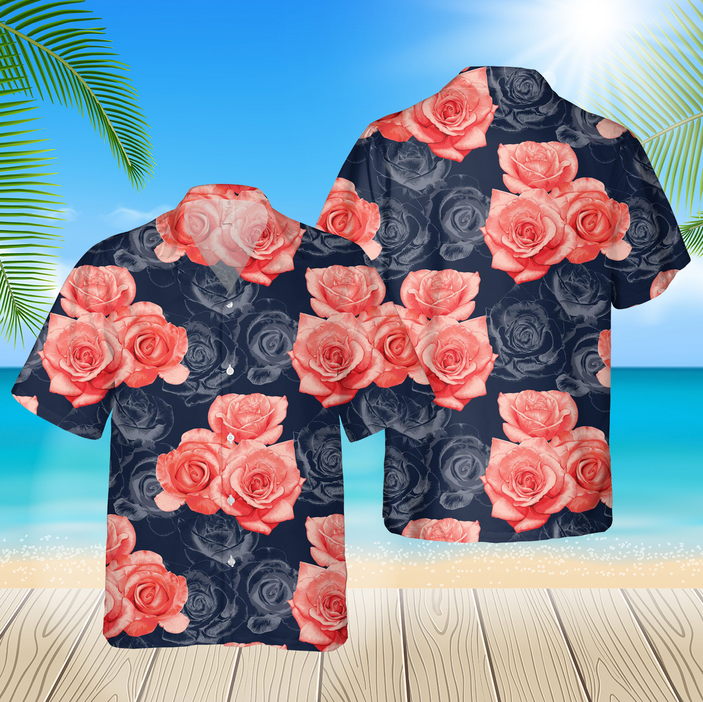 Rose Flowers 3 3D Hawaii Shirt For Men