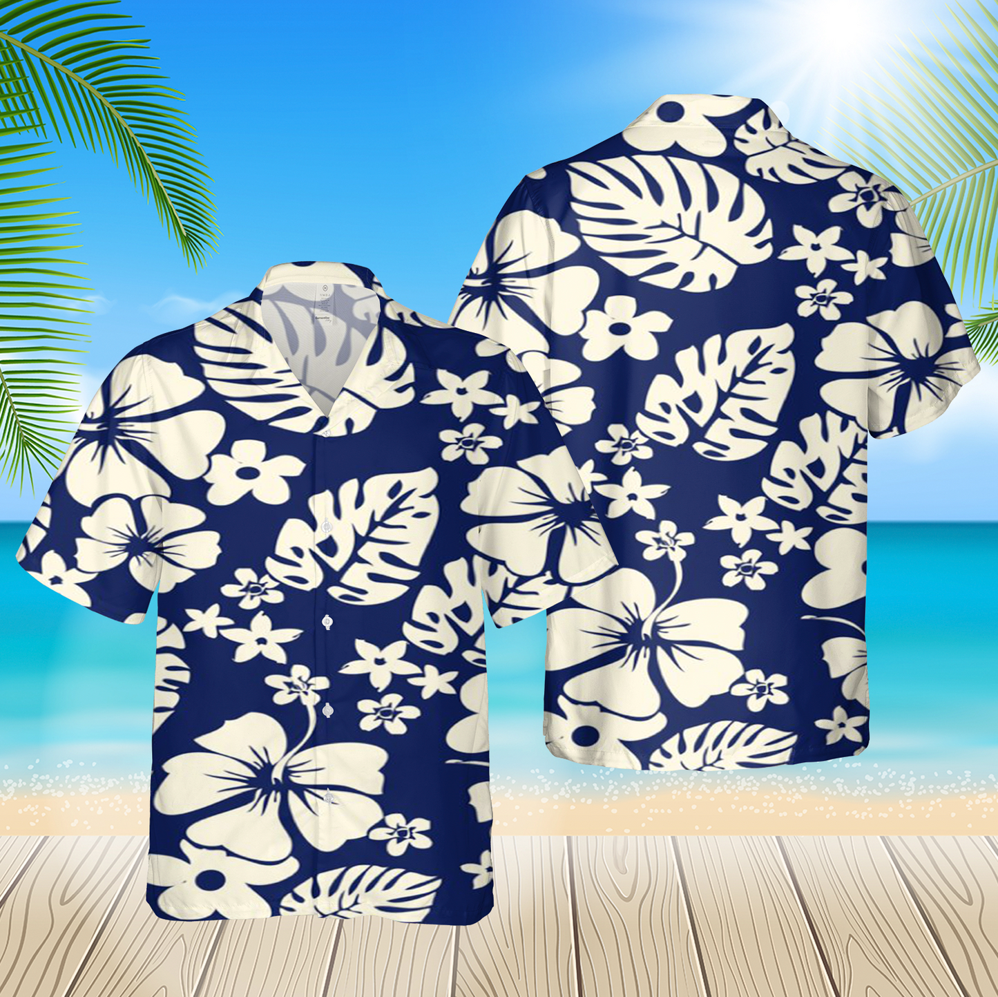Hawaii Beach White 3D Hawaii Shirt