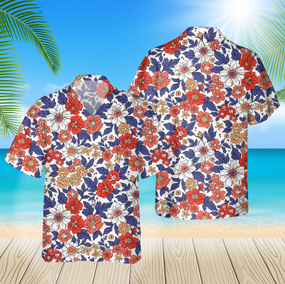 Small Realistic Flowers 3D Hawaii Shirt For Men Hawaii Shirt