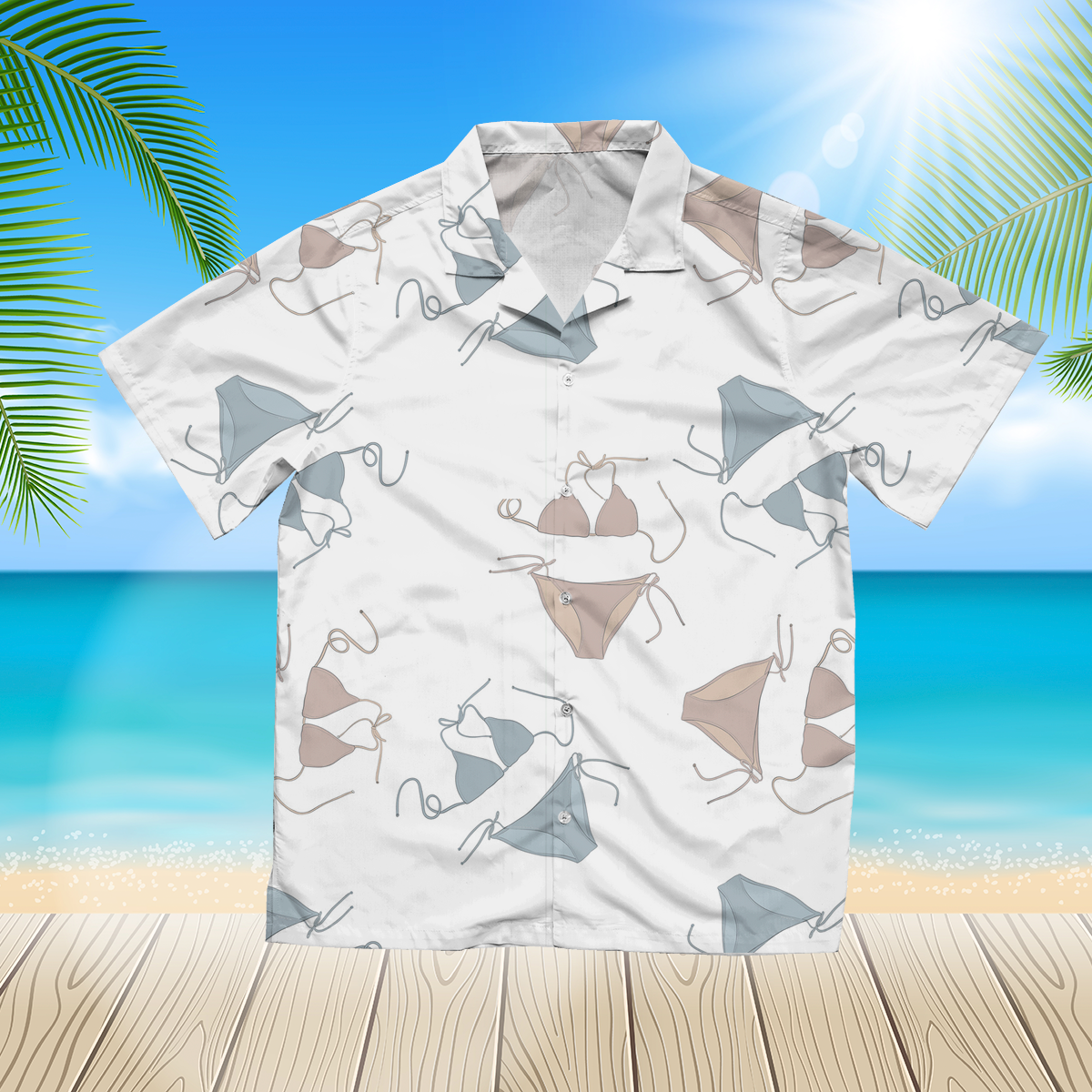 Kupalnik 3D Blue Hawaii Shirt Hawaii Shirt