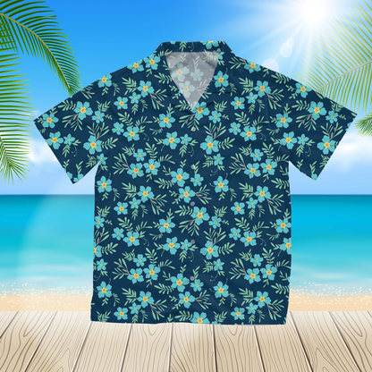 Blue Flowers 2 3D Hawaii Shirt For Men Hawaii Shirt