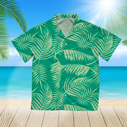 Beach Seamless Pattern With Tropical Palm Green 3D Hawaii Shirt Hawaii