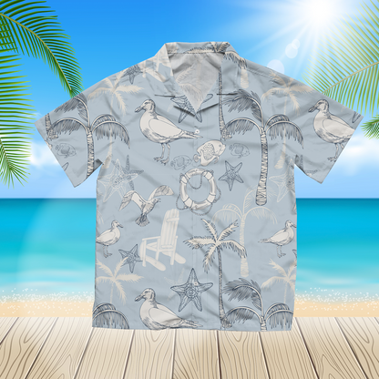 Abstract Sea Background Beach Exotic Wallpaper White 3D Hawaii Shirt Hawaii