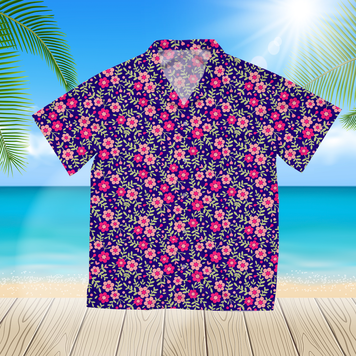 Small Flowers 8 3D Hawaii Shirt For Men