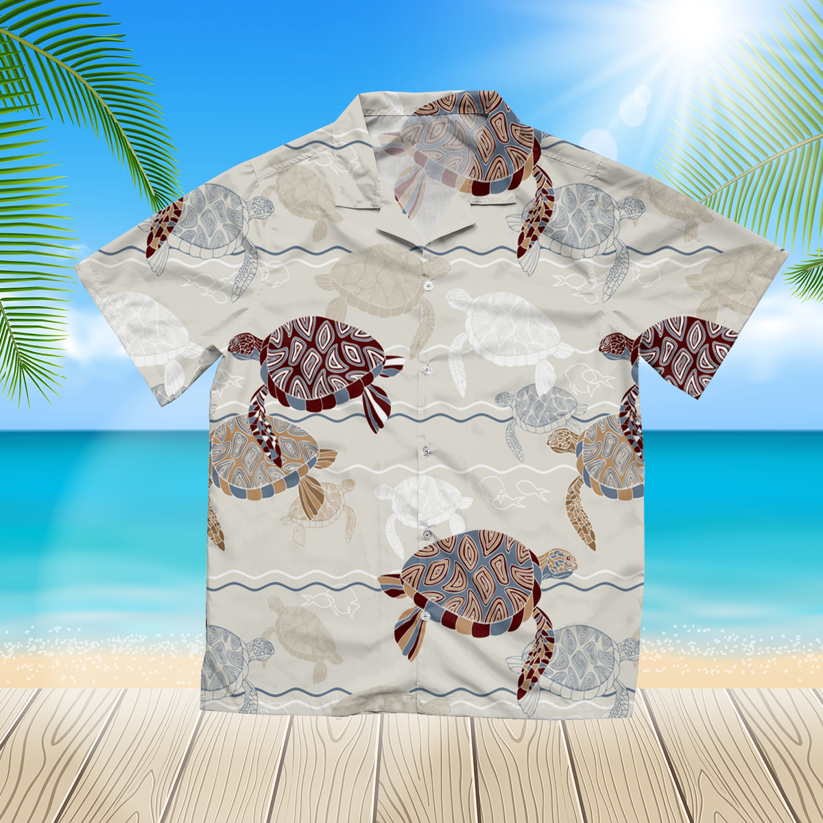 Abstract Ocean Background Sea And Beach White 3D Hawaii Shirt Hawaii