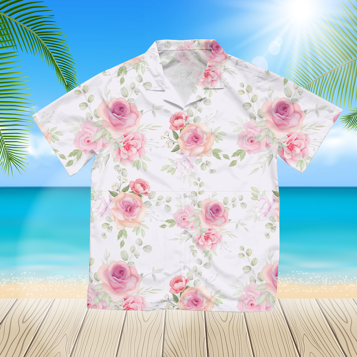 Soft Flower 3D Hawaii Shirt For Men