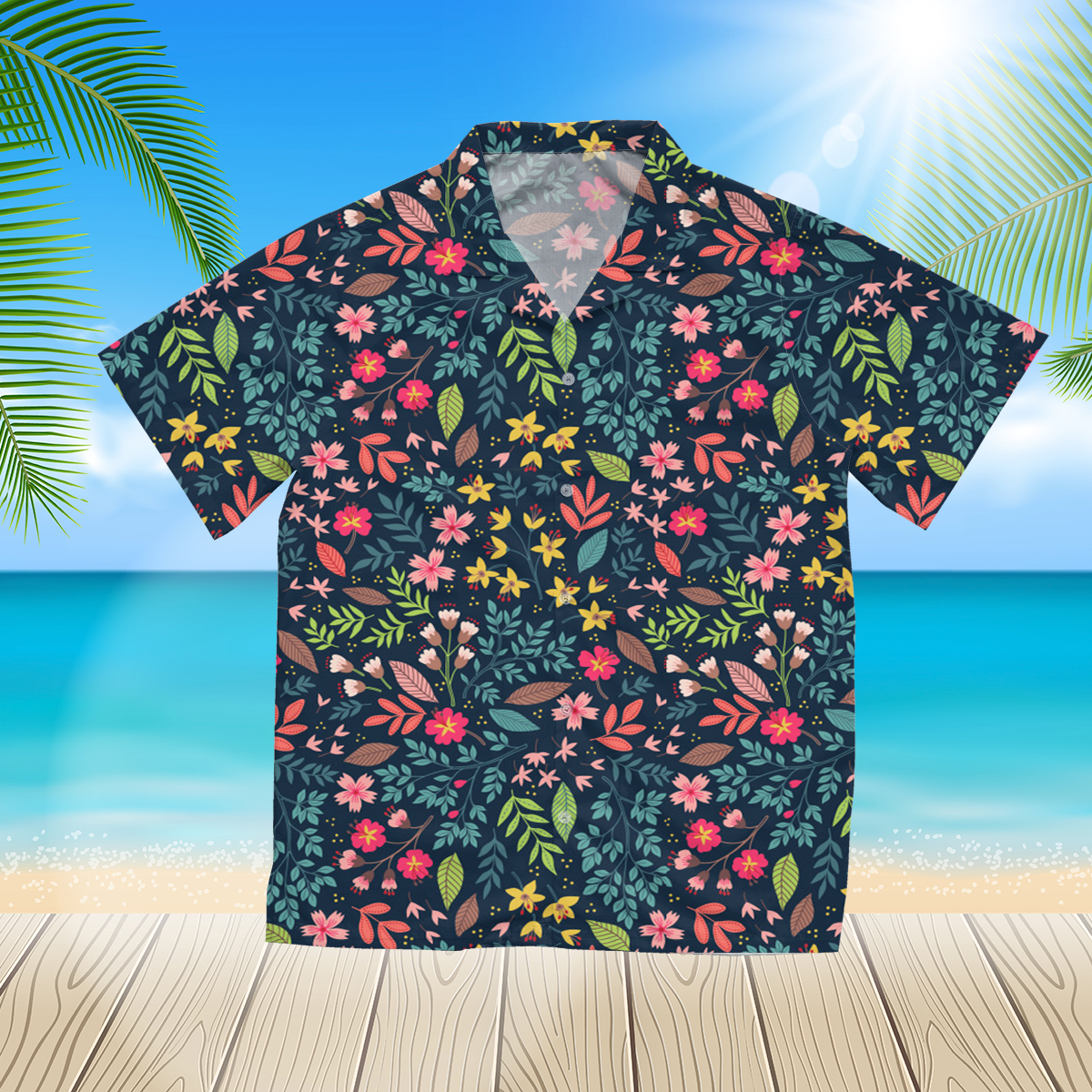 Small Flowers 10 3D Hawaii Shirt For Men
