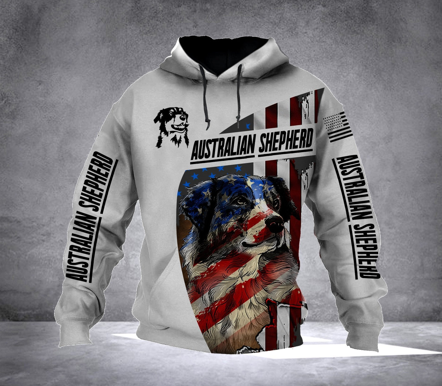 Australian Shepherd dog flag all over print hoodie shirt - IPH554 Hoodie