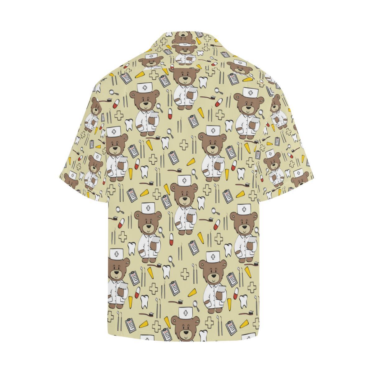 Nurse Bear Pattern Print Design A Hawaiian Shirt