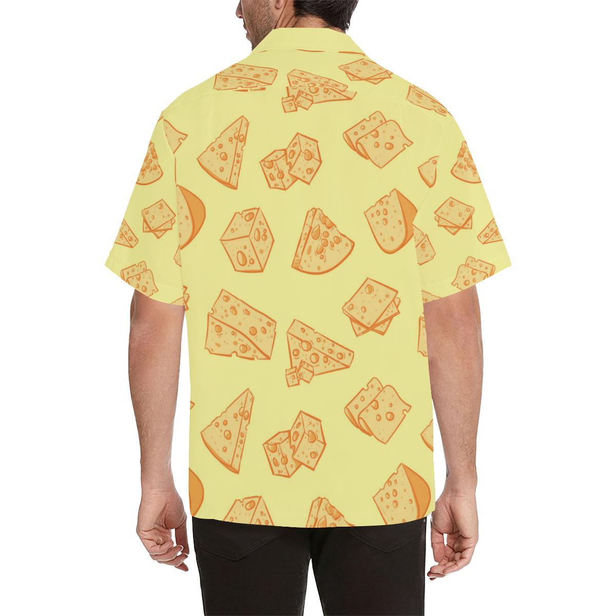 Cheese Design Pattern Mens All Over Print Hawaiian Shirt