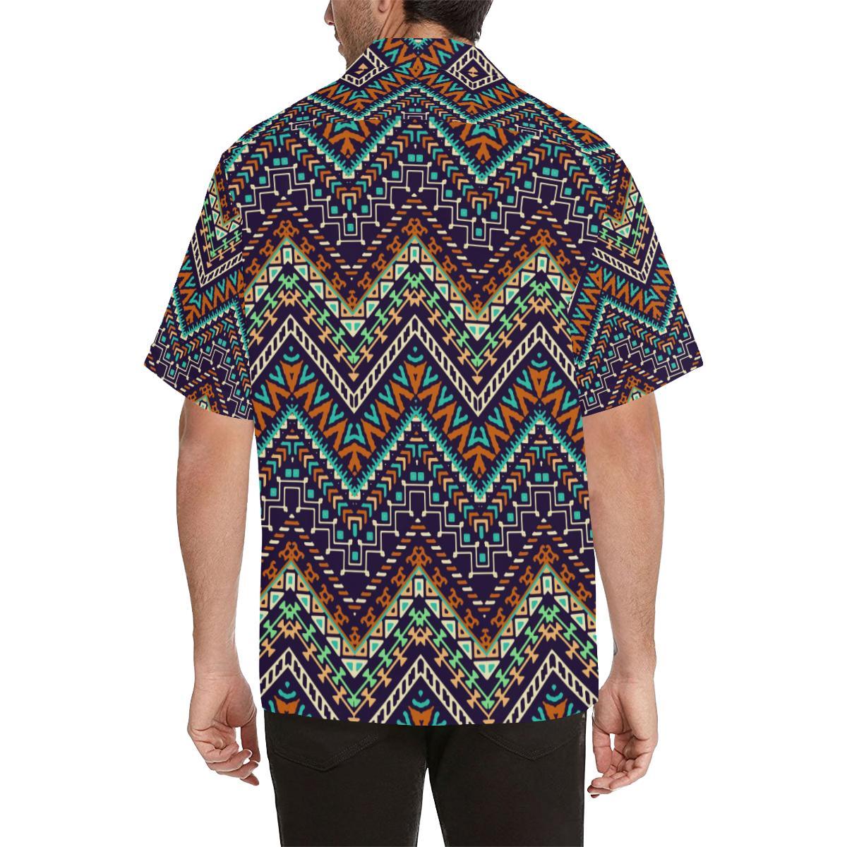 Zigzag African Afro Dashiki Adinkra Kente Mens All Over Print Hawaiian Shirt