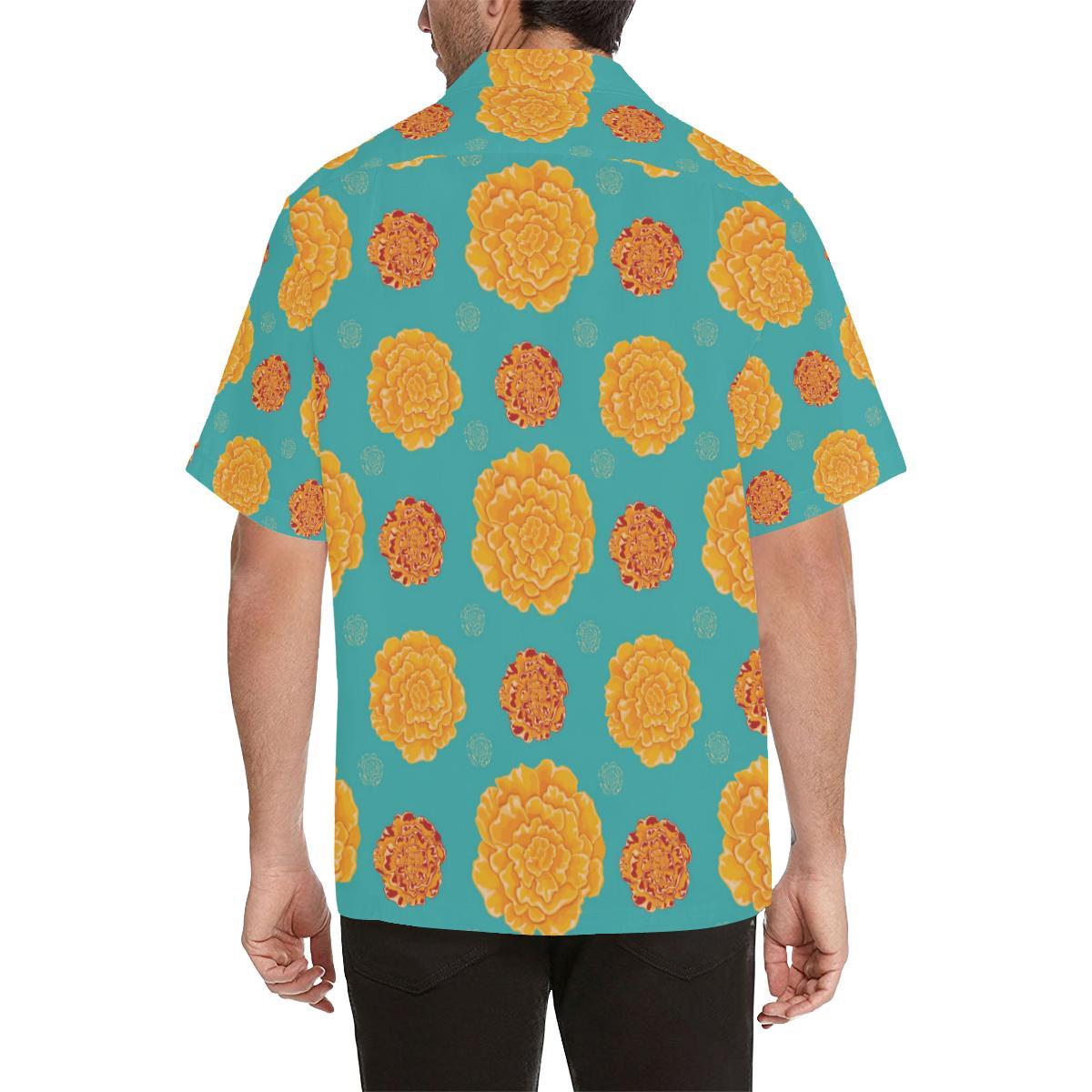 Marigold Pattern Print Design Hawaiian Shirt