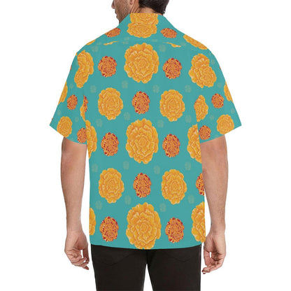 Marigold Pattern Print Design Hawaiian Shirt