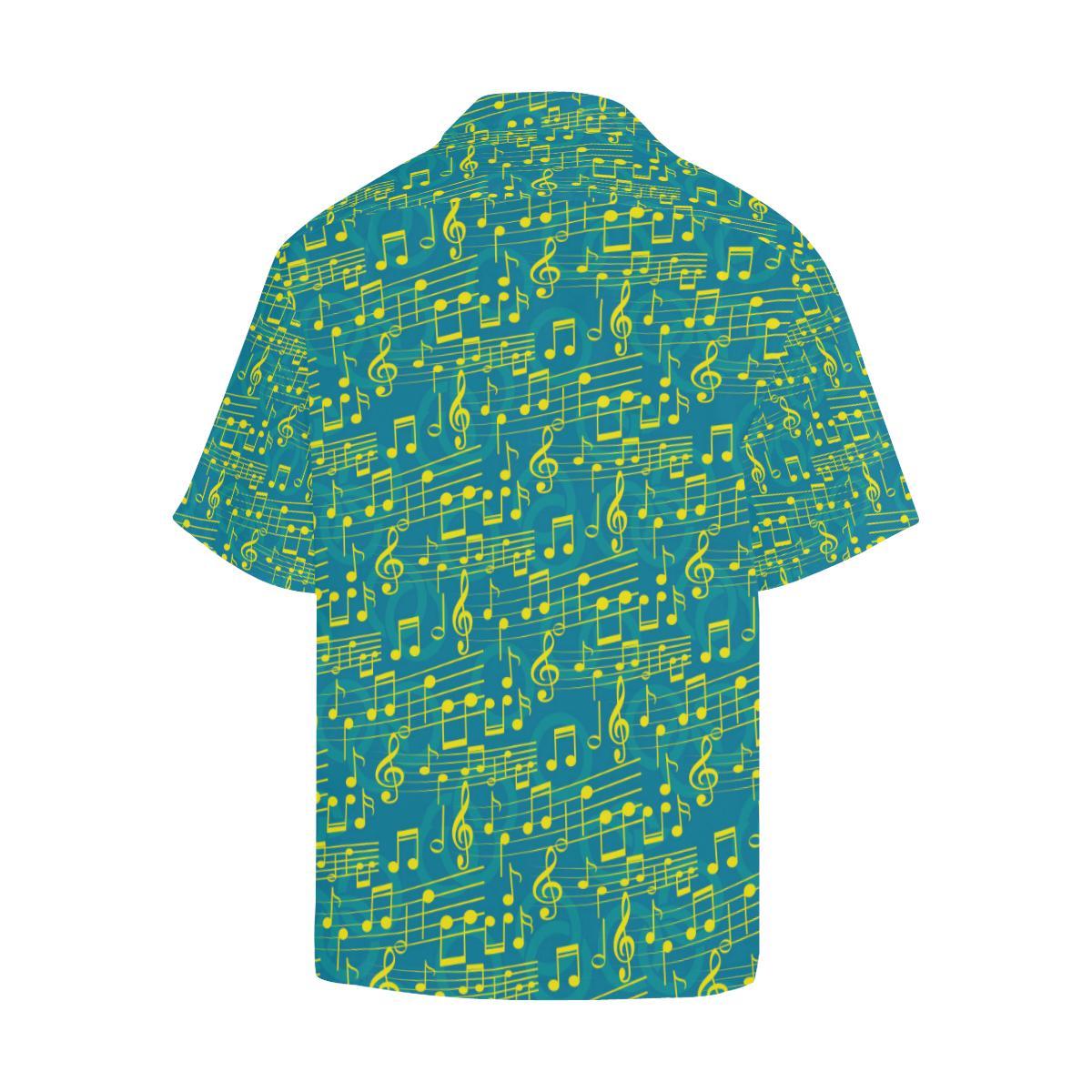 Music Notes Pattern Print Design 05 Mens All Over Hawaiian Shirt