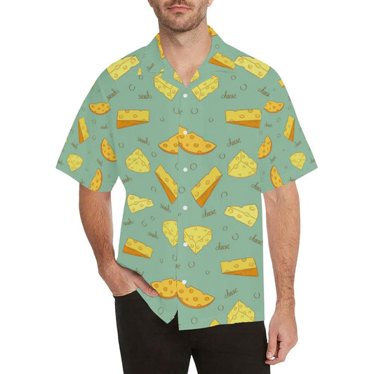 Cheese Pattern Background Mens All Over Print Hawaiian Shirt