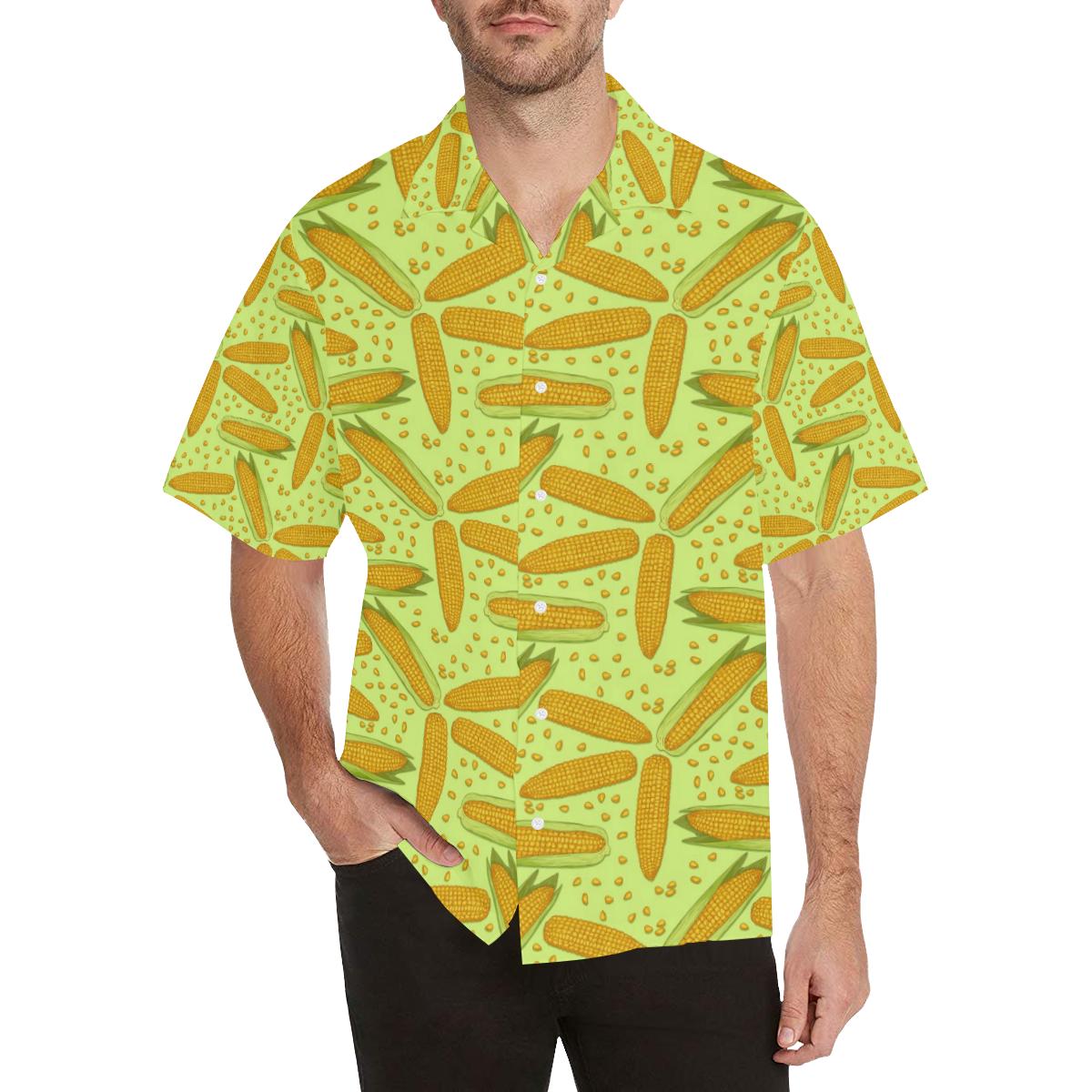 Corn Pattern Print Design 03 Mens All Over Hawaiian Shirt
