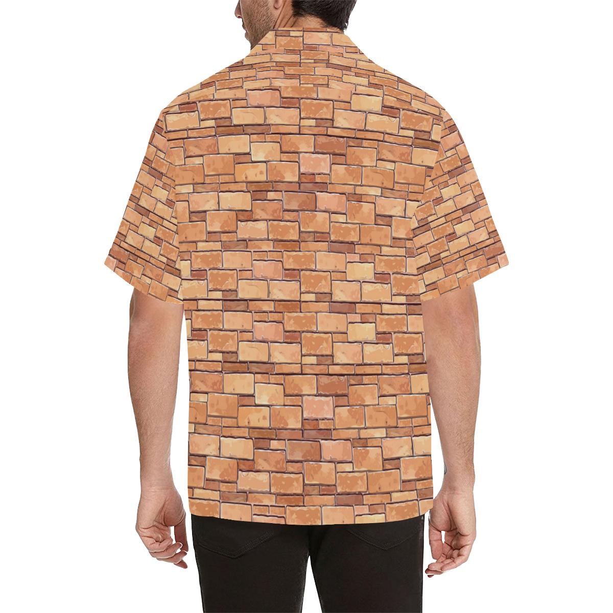 Brick Pattern Print Design Hawaiian Shirt