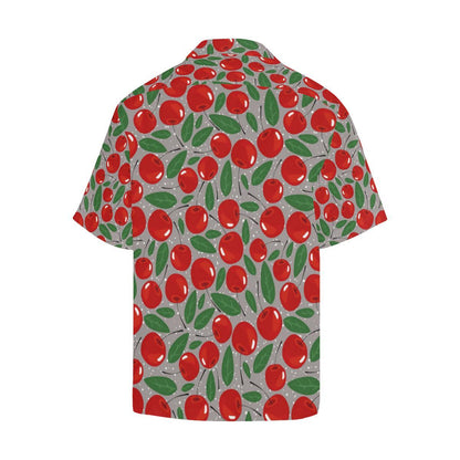 Cherry Leaves Pattern Mens All Over Print Hawaiian Shirt
