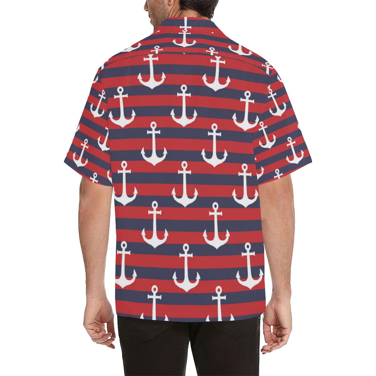 Nautical Pattern Print Design A Hawaiian Shirt