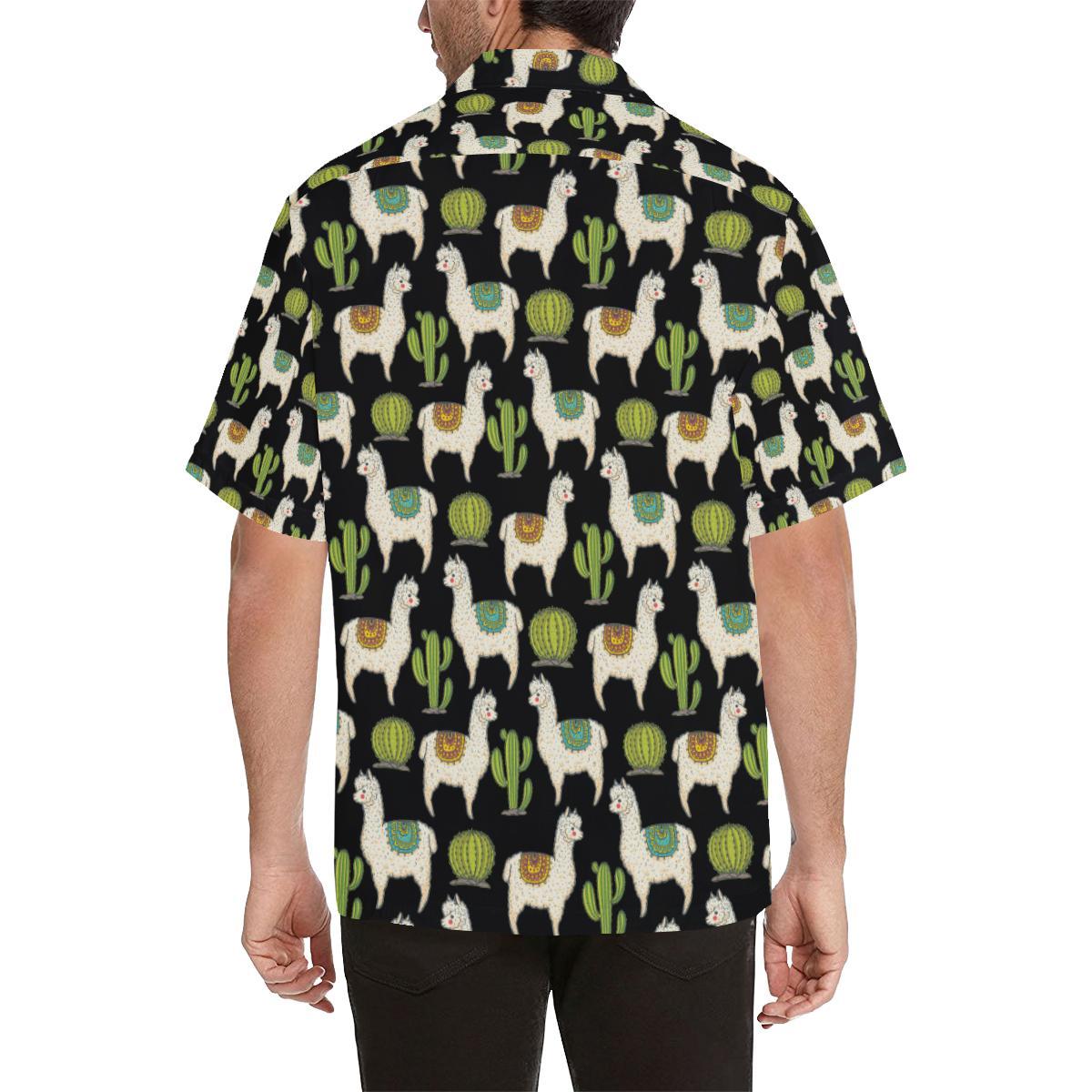 Alpaca Cactus Pattern Print Design Hawaiian Shirt