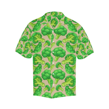 Broccoli Pattern Pink Background Mens All Over Print Hawaiian Shirt