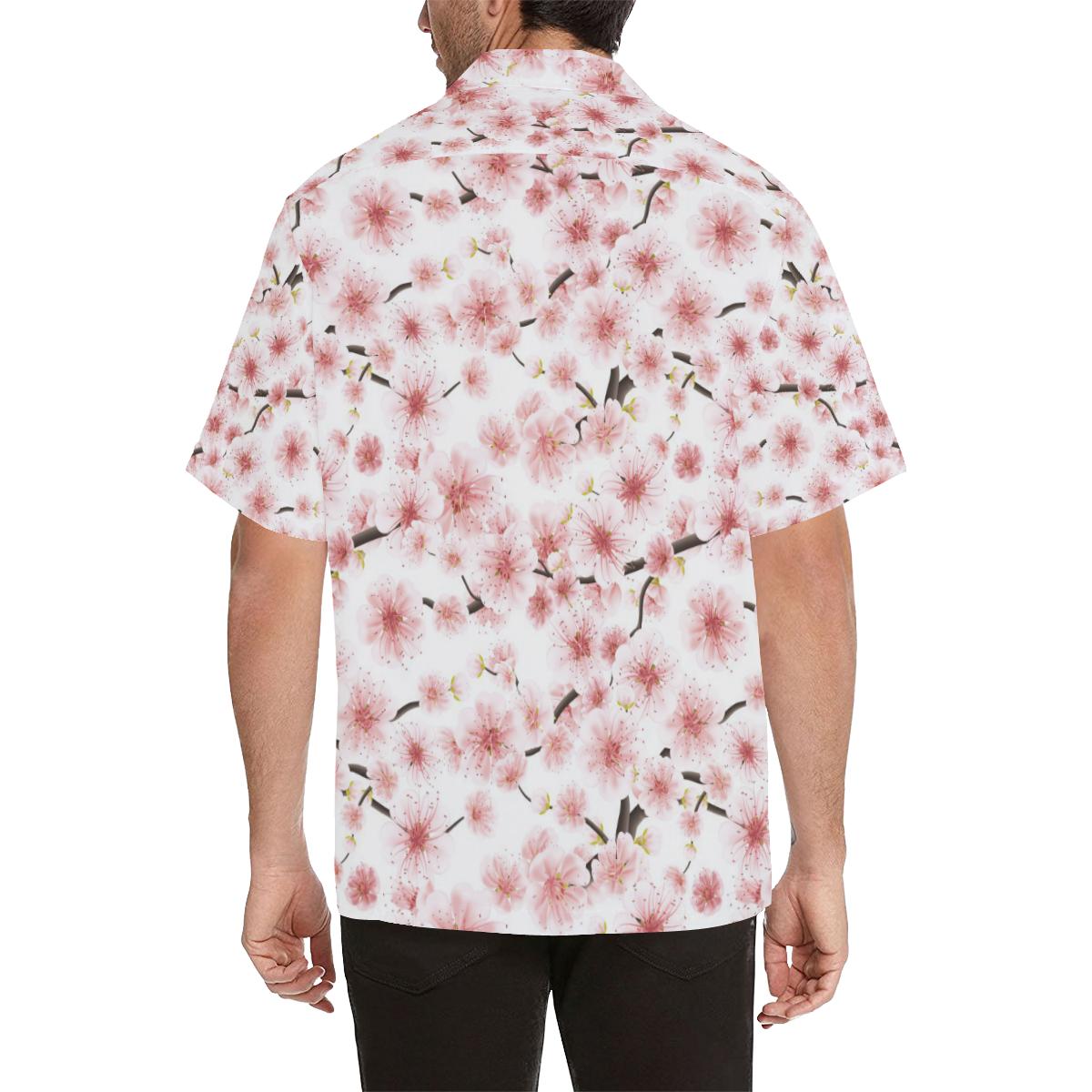 Sakura Pattern Theme Mens All Over Print Hawaiian Shirt
