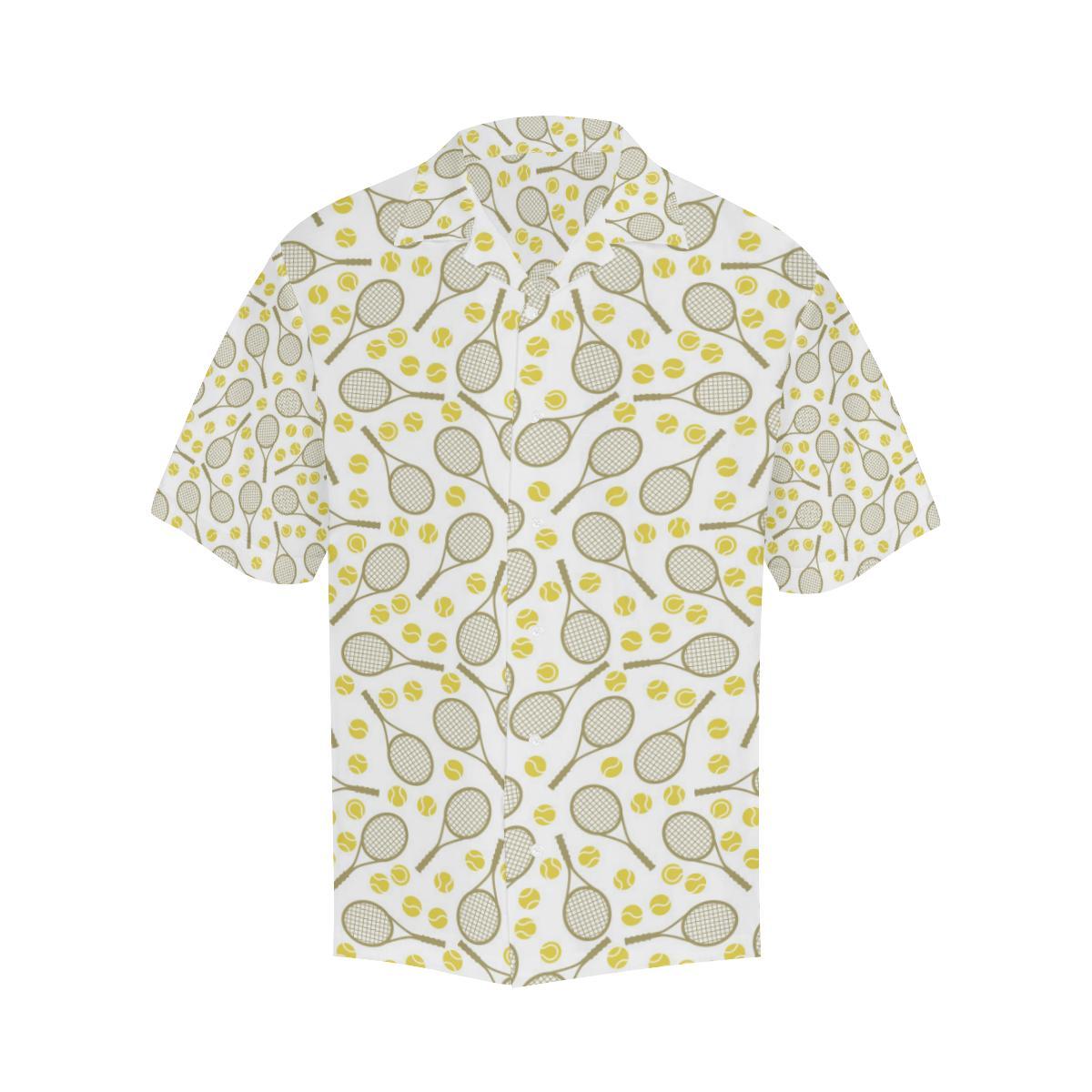 Tennis Pattern Print Design 02 Mens All Over Hawaiian Shirt