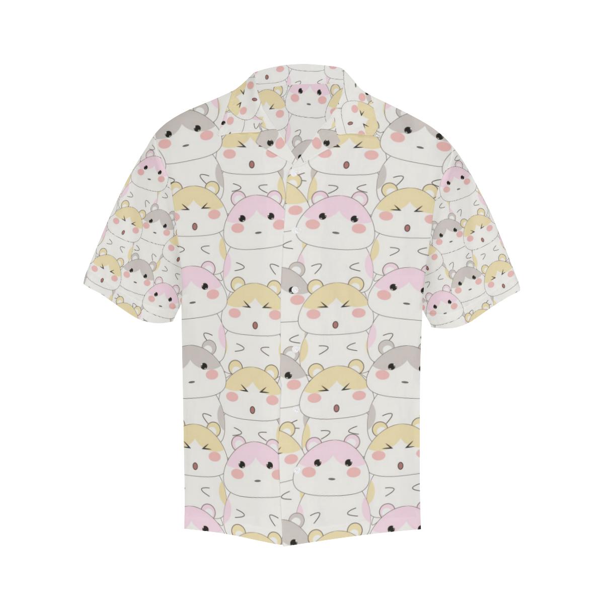 Hamster Pattern Mens All Over Print Hawaiian Shirt