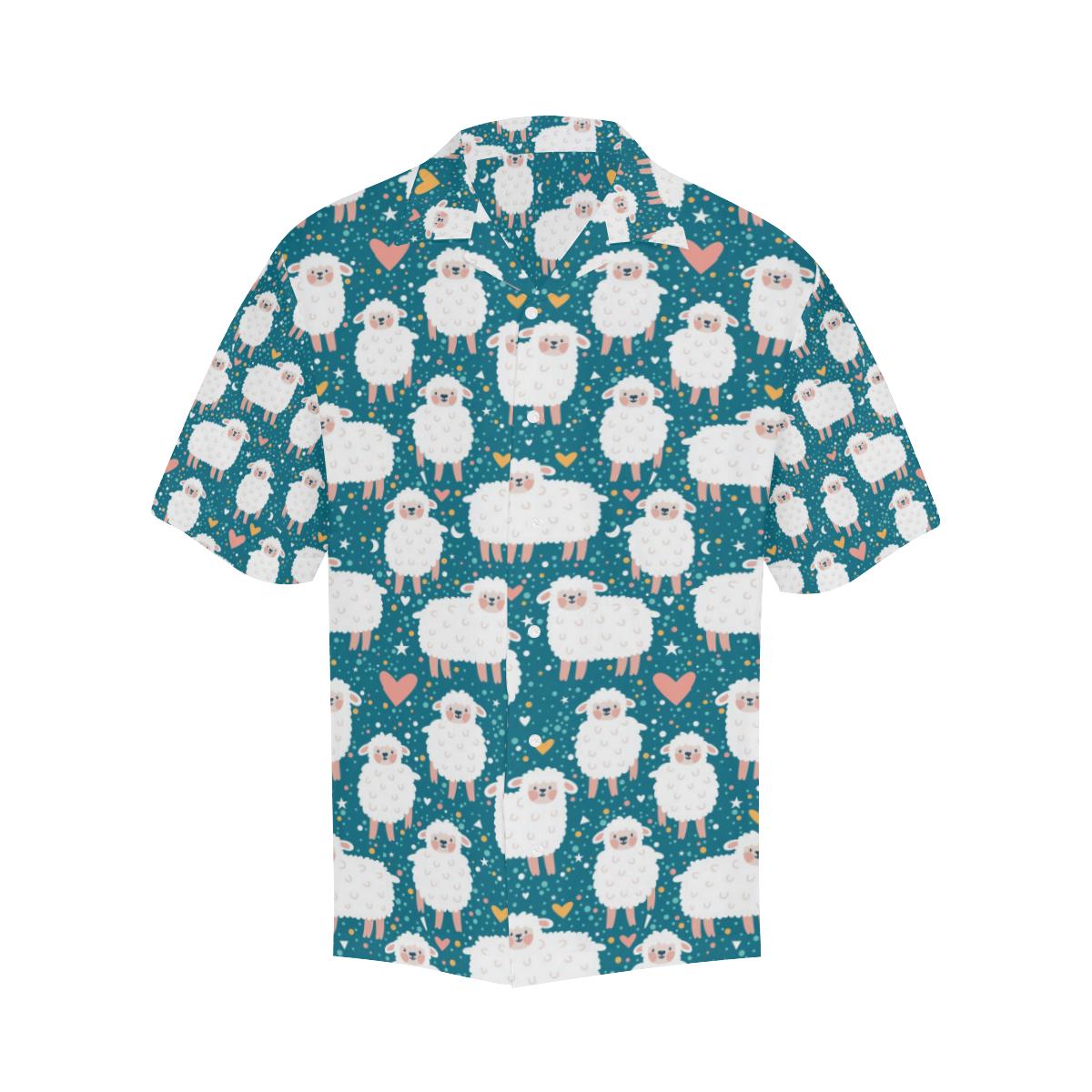 Sheep Heart Pattern Mens All Over Print Hawaiian Shirt